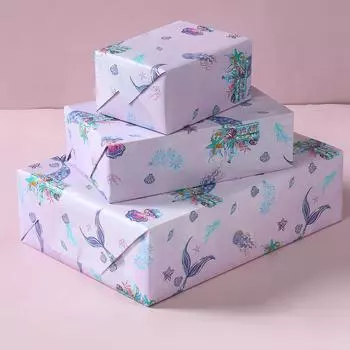 6 Sheets Birthday Wrapping Paper 50*70cm Mermaid Jungle Animals Christmas Gift Paper Children s Day Birthday Gift Wrapping Paper