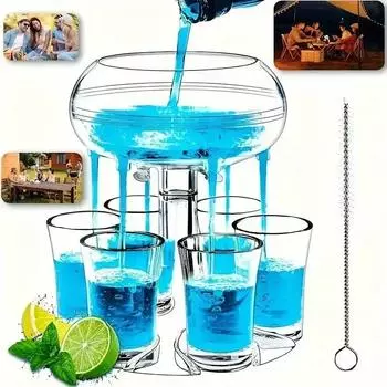 6 Shot Glass Dispenser Alcohol Holder Dispenser For Filling Liquids Shots Dispense bar Party Accessories Games Drinking Tools