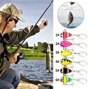 6 шт. 10 г/5 см VIB рыболовная приманка с тройным крючком, спиннинг, блестки, дальний заброс, металлическая жесткая искусственная блесна, приманка для соленой воды, пресноводного окуня, судака 6pcs