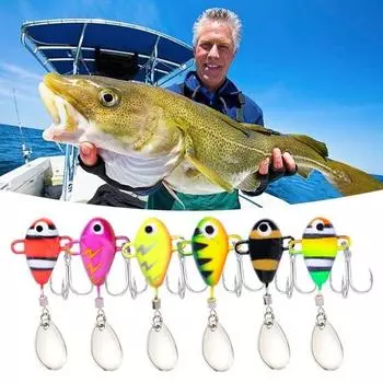 6 шт. 10 г/5 см VIB рыболовная приманка с тройным крючком, спиннинг, блестки, дальний заброс, металлическая жесткая искусственная блесна, приманка для соленой воды, пресноводного окуня, судака, форели 6pcs