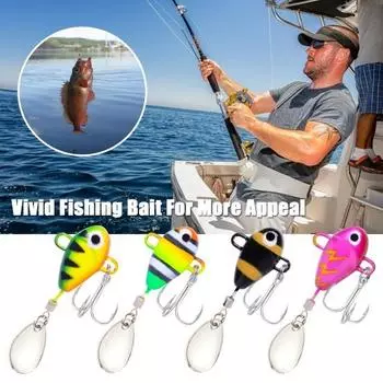 6 шт. 10 г/5 см VIB рыболовная приманка с тройным крючком, спиннинг, блестки, дальний заброс, металлическая жесткая искусственная блесна, приманка для соленой воды, пресноводного окуня, судака, форели 6pcs