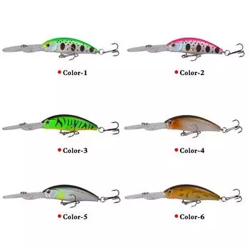 6 шт., 10 см/7,5 г, три якорных крючка, водная поверхность, приманка для рыбы, твердая приманка с блестками 6PCS