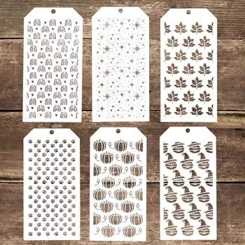 6 шт. 12*24 см бесшовный трафарет для скрапбукинга живопись альбом изготовление бумажных карточек ремесло декоративное тиснение шаблон