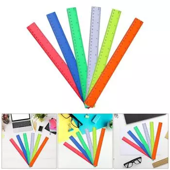 6 шт. 12 прозрачная линейка прямая линейка дюймы и сантиметры линейка с двойной шкалой чертежная линейка математическая линейка измерительный инструмент