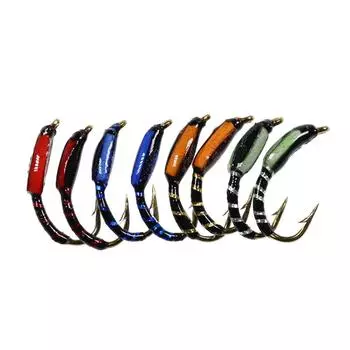 6 шт. # 12, разноцветная эпоксидная мошка, зуммер, нимфа, муха, форель, приманка для рыбалки, насекомое, красный, оранжевый, синий, зеленый, синий, Hegene Flie красный