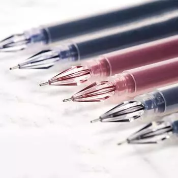 6 шт./12 шт. 0,38 мм чернильная гелевая ручка большой емкости красная ручка черная ручка экзамен подписывает письмо школьные канцелярские принадлежности 6 Pcs чёрный