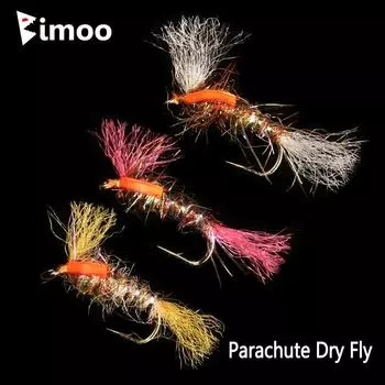 6 шт. #14 #16 парашютная сухая мушка, плавающая смесь, ледяной дубляж, тело, мошка, куколка, муха для форели, окуня, хариуса, рыболовные приманки, приманки