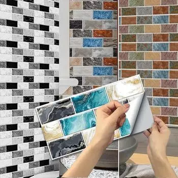 6 шт. 15 см*30 см креативные наклейки на плитку с кирпичным узором кухонные жиростойкие наклейки самоклеящиеся настенные украшения