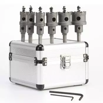 6 шт. 16-35 мм 22-65 мм коронка сверло из нержавеющей стали кольцевая пила твердосплавный наконечник сверло для резки металла сверлильный электроинструмент