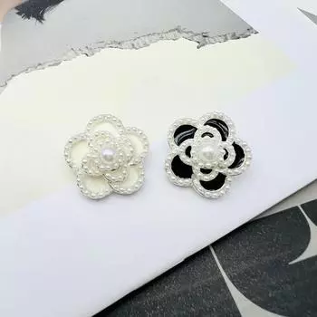 6 шт. 18/23 мм модные металлические пуговицы для шитья женской одежды, аксессуары, пальто, куртка, рубашка, декоративные пуговицы с жемчужным цветком 18mm