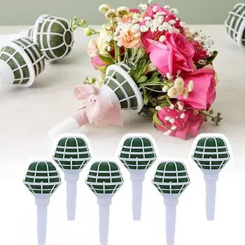 6 шт. 18 см свадебное цветочное украшение букет пенопластовый держатель зеленый DIY цветочная ручка базовый кронштейн вечерние принадлежности