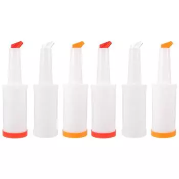 6 шт. 1 л бутылки для фруктового сока для бара, пластиковые бутылки для сока, бутылки для сока для бармена, бутылки для сока для бара