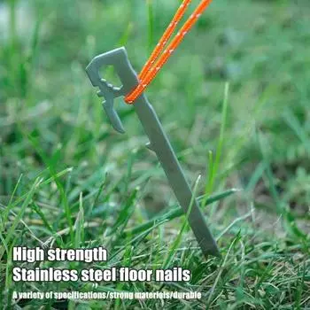 6 шт. 20/35 см колышек для палатки для кемпинга из прочной нержавеющей стали, многофункциональный навес для сада и двора, ветрозащитный колышек для земли, металлический колышек для палатки 20cm