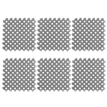 6 шт. 20x20 см нескользящий блокирующийся напольный коврик для кухни, ванной комнаты, душа, бассейна, балкона(Тьма белый