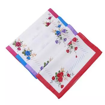 6 шт. 28x28 см 100% хлопок винтажный цветочный принт женские носовые платки маленький квадратный шарф для вытирания пота свадебный подарок на вечеринку