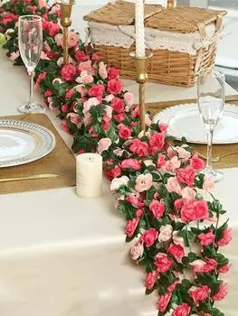 6 шт. 2,5 м искусственный цветок висячая роза гирлянда из плюща искусственная роза пион лоза для дома подоконник офис вечеринка сад балкон свадебный декор двора разноцветный