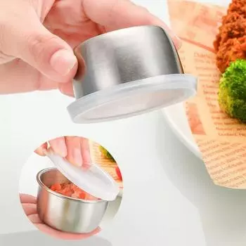 6 шт. 304 нержавеющая сталь заправочная чашка для салата 40 мл контейнер для соуса приправа миска для макания обед 6pcs