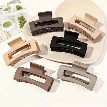 6 шт. 3,4 дюйма Большие заколки-крабы для густых волос Квадратные заколки для волос Прямоугольные заколки-бананы Аксессуары для волос для женщин девушек Size fits all