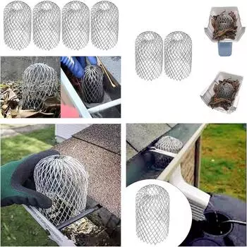 6 шт. 3-дюймовый расширяемый алюминиевый фильтр-сетка для водосточной трубы, предотвращающий засоры листьями и мусором