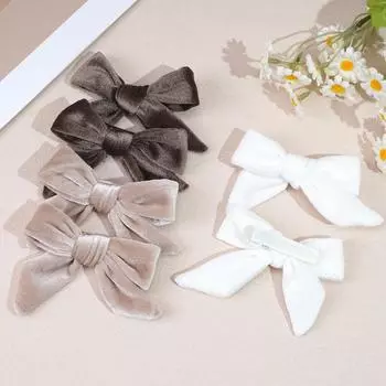 6 ШТ./3 Пары Однотонные Ленточные Бантики Заколки для Волос для Маленьких Девочек Ручной Работы Милые Бантики Заколка-Автомат Головной Убор Детские Аксессуары для Волос