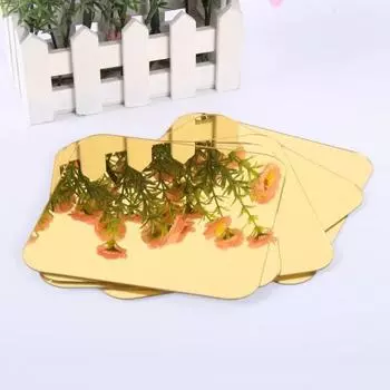 6 шт. 3D акриловые зеркальные настенные наклейки квадратной формы, серебряные съемные художественные настенные наклейки, домашний декор, настенные декорации, самоклеящиеся