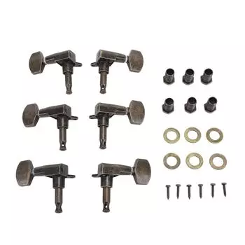 6 шт. 3R 3L гитарные струны колки для настройки бронзовые закрытый стиль нержавеющая сталь головка для электрогитары A