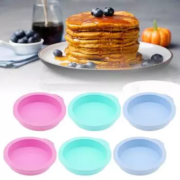 6 шт. 4-дюймовые силиконовые формы для фритюрницы, цветные круглые формы для торта