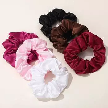 6 шт. 4-дюймовые женские шелковые резинки для волос, эластичные резинки для волос, разноцветные, милые для девочек, держатели для хвостика, шикарные резинки для волос, аксессуары для волос