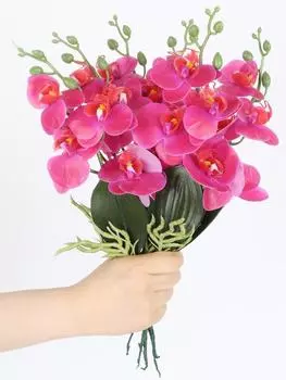 6 шт. 4 головки фаленопсиса искусственный цветок фаленопсиса искусственные пластиковые поддельные цветы для дома свадебная вечеринка наружное украшение белый