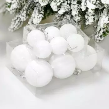 6 шт. 4 см/6 см/8 см белые елочные шары подвески елочные подвески новогодний подарок 4cm