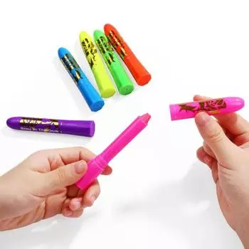 6 шт. 5 г карандаш для лица, светящийся в темноте, ультрафиолетовый, черный, флуоресцентный, водорастворимый, краска-карандаш для детей и взрослых, вечеринок, косплея, макияжа, боди-арта, раскрашивания лица 1 Set