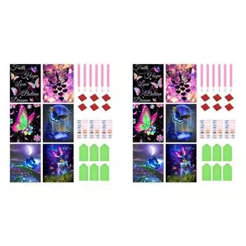 6 шт. 5D DIY полная круглая дрель Алмазная картина животное бабочка Декор Искусство 30x40 см