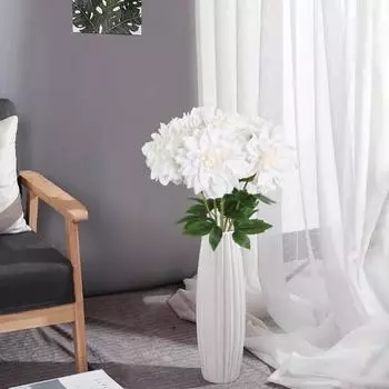 6 шт. 60 см искусственные цветы шелковые цветы георгины искусственные цветы георгины искусственные цветы для свадебной вечеринки украшения дома в помещении и на открытом воздухе 6 Pcs белый