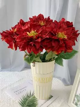 6 шт. 62 см длинный стебель искусственные цветы георгины шелковые искусственные цветы для дома DIY гостиная вечеринка свадьба сад крыльцо двор украшение белый