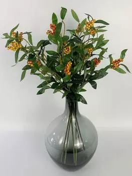 6 шт. 64 см имитация фруктов искусственное растение фрукты на удачу благоприятные фруктовые букеты с листьями для рождественской свадьбы домашняя вечеринка центральные украшения декор красный