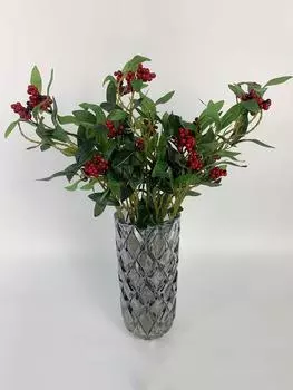 6 шт. 64 см искусственные растения с изображением фруктов на удачу, имитация фруктов, благоприятные фруктовые букеты с листьями для рождественской свадьбы, домашней вечеринки, центральные украшения, декор красный