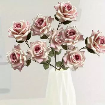 6 шт. 67 см шелковая роза искусственный цветок мокко роза реалистичный стебель искусственный букет для самостоятельного свадебного домашнего декора центральный элемент отеля день святого валентина день матери 6 Pcs слоновая кость