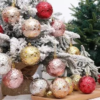 6 шт. 6 см рождественские шары украшения для рождественской елки подвесные шары подвески домашний декор для вечеринки год розового золота
