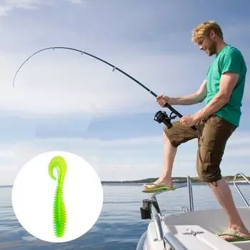 6 шт. 7,5 см/3,3 г мягкий червь приманка с завитым хвостом красочная искусственная приманка соленая вода пресная вода синий