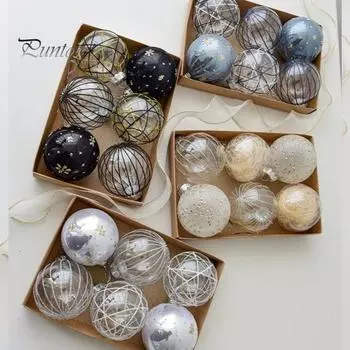 6 шт. 8 см небьющиеся рождественские шары, украшения, прозрачная рождественская елка, подвесной шар, украшение для Хэллоуина, свадьбы, праздника, вечеринки, венок, домашний декор