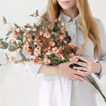 6 шт. 90 см искусственные цветочные ветки шелковые цветы искусственные камелии с длинным стеблем для домашнего свадебного оформления праздничного стола украшение в центре белый