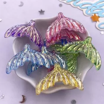 6 шт. AB смола блестки красочные хвост русалки плоские стразы мультфильм фигурка скрапбукинг DIY ювелирные изделия аксессуары декор ремесла DIY товары для рукоделия