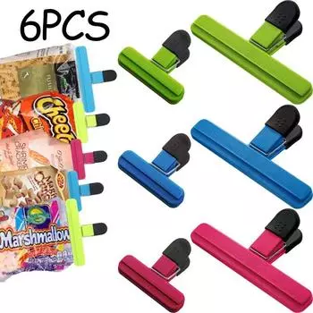 6 шт. ABS пищевой пакет для запечатывания клипсы свежие влагостойкие закуски картофельные чипсы открытка запечатывание клипсы бытовые кухонные гаджеты