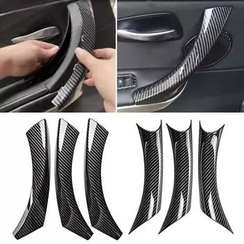 6 шт. ABS пластик карбоновые накладки на ручки дверей салона автомобиля для BMW E90 E91 3-й серии седан, универсал 2005-2012
