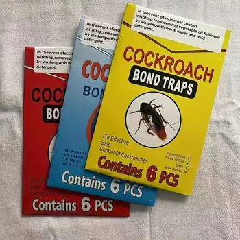 6 шт. эффективная ловушка для тараканов - липкая доска для использования в помещении и на открытом воздухе - убивает летающих насекомых - решение для борьбы с вредителями для домашних кухонных растений жёлтый