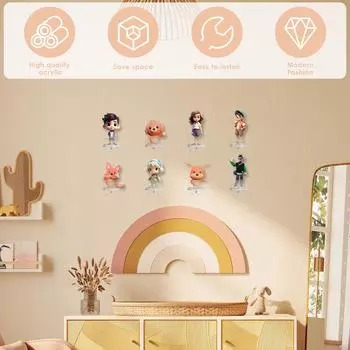 6 шт. акриловая настенная полка для демонстрации, маленькая акриловая настенная полка для настенного крепления, акриловые плавающие полки для демонстрации, прозрачная фигурка