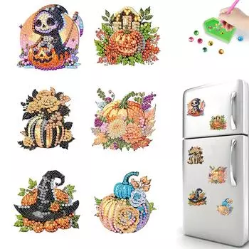 6 шт. акриловая тыква алмазная картина магнит на холодильник для досок на холодильник BB021