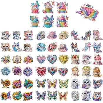 6 шт. акриловые цветы алмазная живопись липкие клипсы для постера фото свет LL293