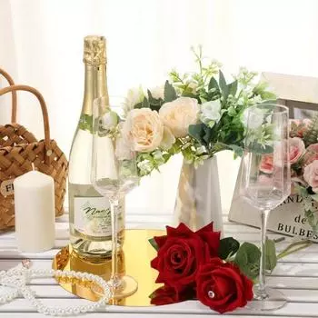 6 шт. Акриловые круглые свадебные зеркала настенные наклеенные подносы для свечей на свадебный стол