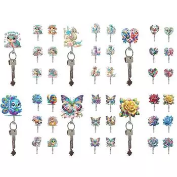 6 шт. акриловые животные растения стразы картина брелок вешалка алмазное искусство ремесло настенные крючки для настенного шкафа ly663